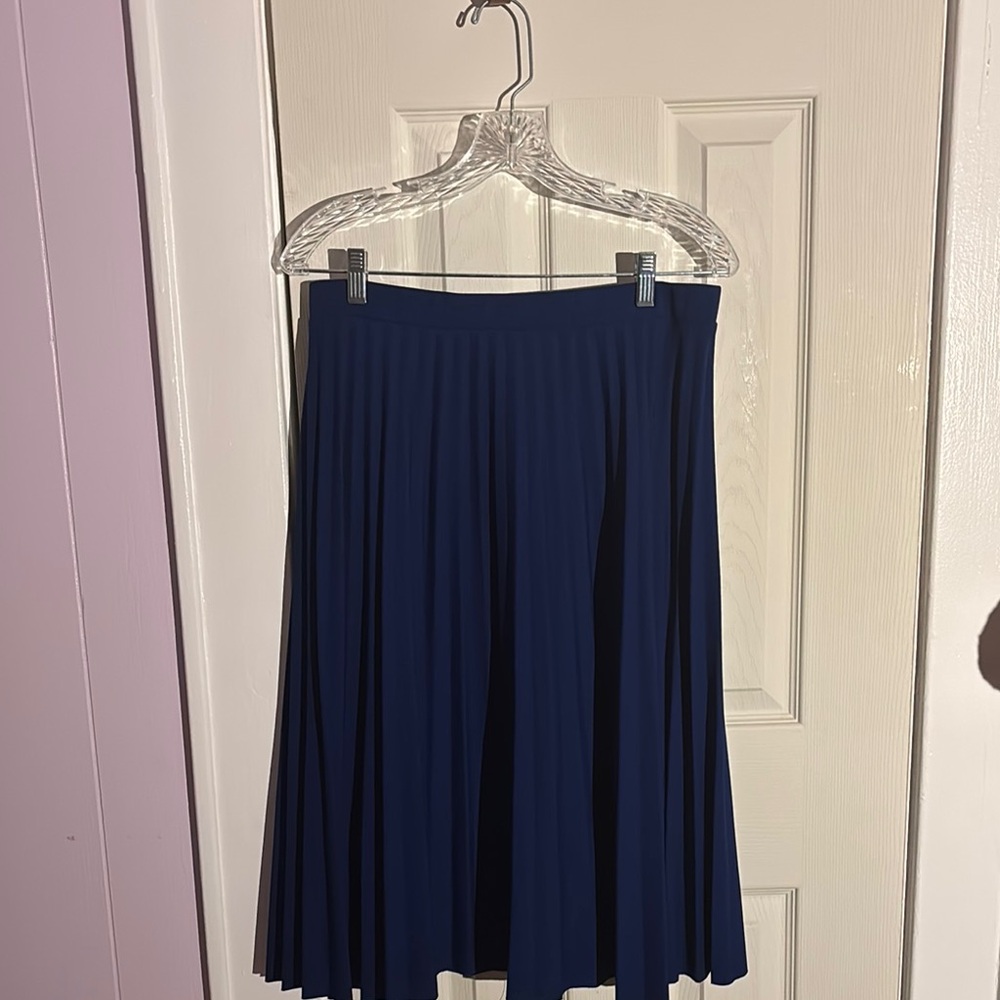 Elegant Navy Blue Pleated Skirt